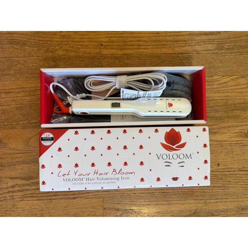 Voloom Hair Volumizing Iron White Ceramic Digital Heat Control OIIPW15